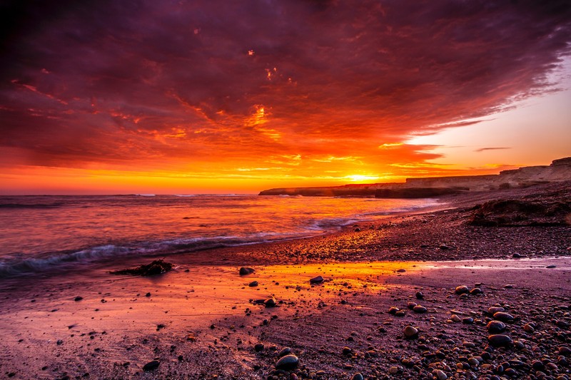 ocean, coast, sunrise, nature, hd, 4k, 5k