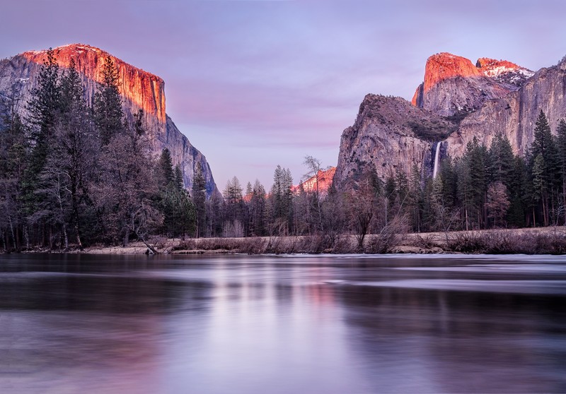 yosemite, nature, rocks, reflections, lake, hd