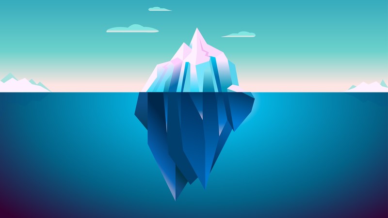 iceberg, minimalism, minimalist, artist, artwork, digital art, hd
