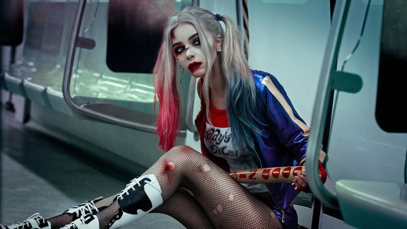 harley quinn, cosplay, supervillain, hd, behance