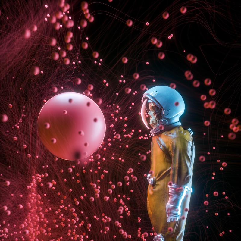 skull, astronaut, artist, artwork, digital art, hd, 4k, behance