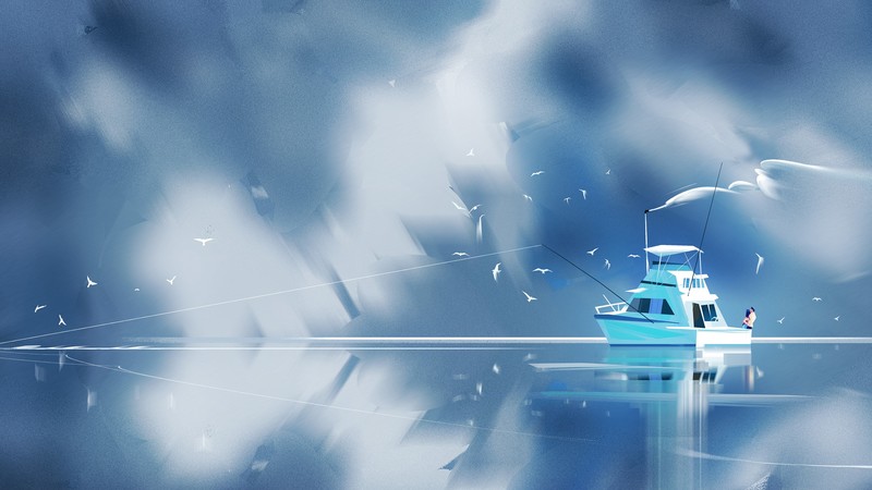 couple, boat, artist, artwork, digital art, hd, illustration, behance