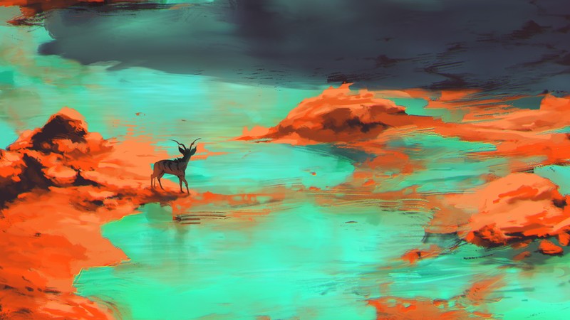 scenery, artist, artwork, digital art, hd, 4k, 5k, Reindeer, deviantart