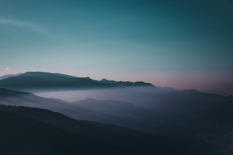 mountains, fog, sky, nature, hd, 4k, 5k