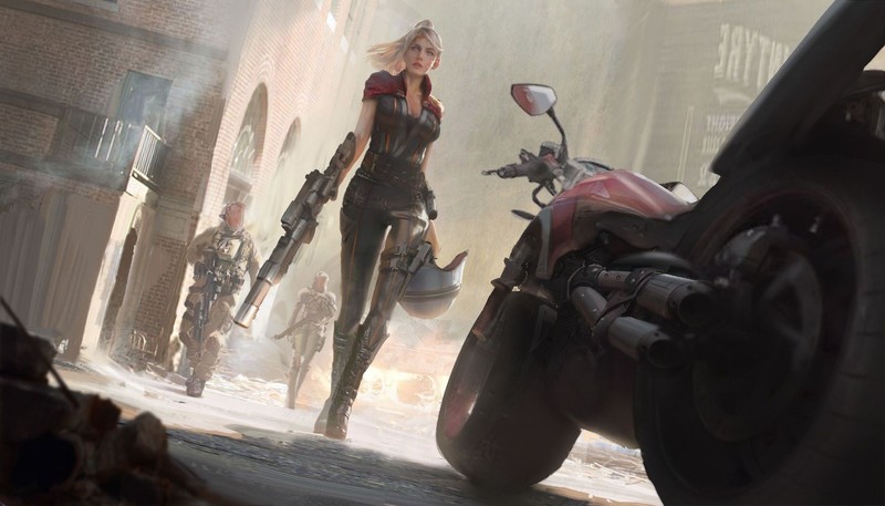 fantasy girls, scifi, warrior, gun, artist, artwork, digital art, hd