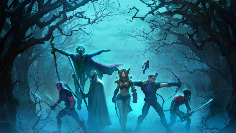 marvel contest of champions, games, hd, marvel, 4k, behance, deadpool, ant man, hawkeye
