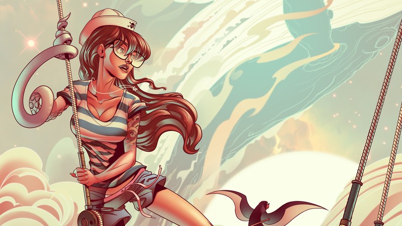 sailor, fantasy girls, artist, artwork, digital art, hd, 4k, behance