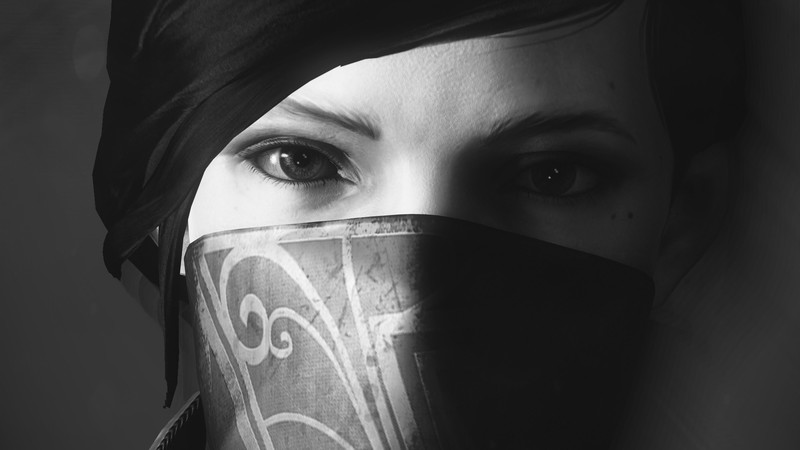 dishonored 2, games, xbox games, ps games, 4k, monochrome, black and white