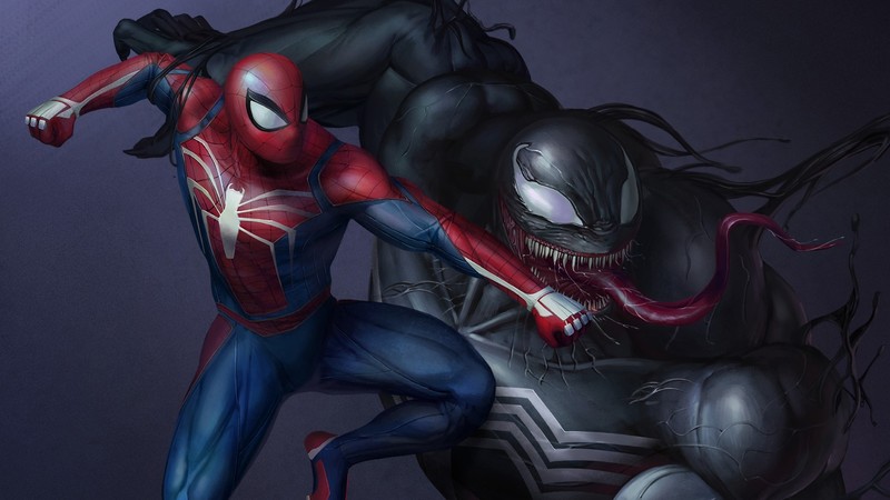 spiderman, venom, hd, digital art, artwork, artsuperheroes, supervillain, artstation