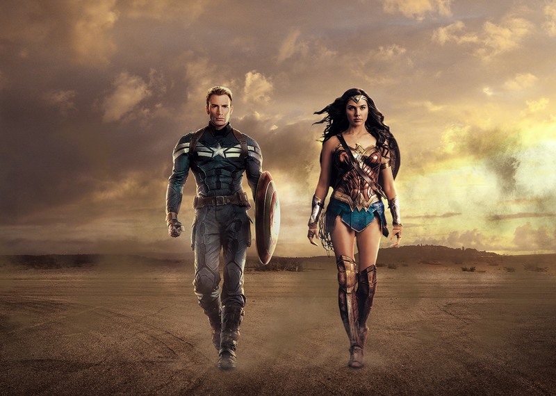 captain america, wonder woman, hd, superheroes, artwork, artist, digital art, deviantart