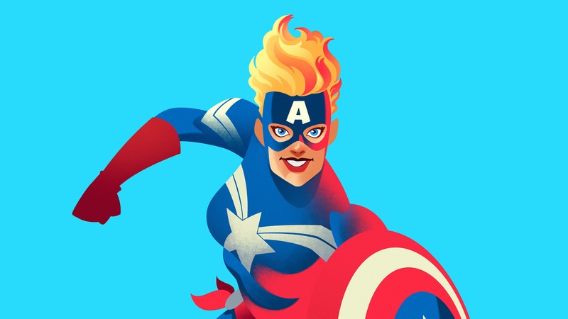 carol danvers, superheroes, captain marvel, minimalism, minimalist, hd, 4k, behance
