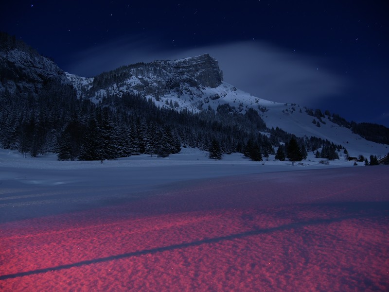 mountains, landscape, night, snow, hd, 4k, 5k, nature