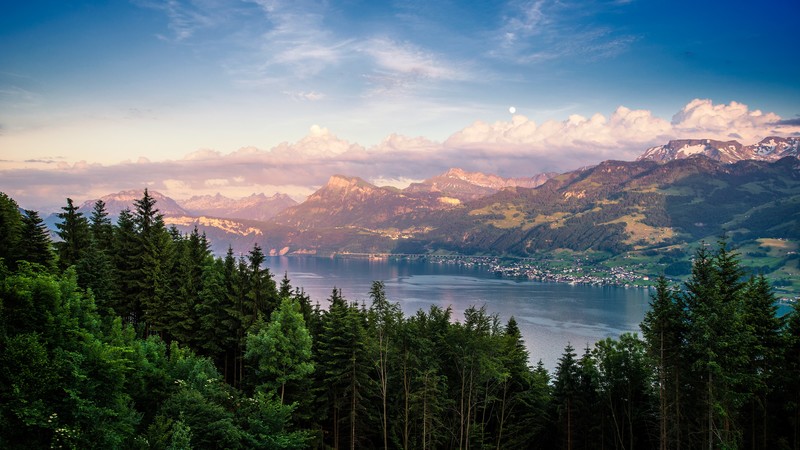 lake, dusk, dawn, nature, hd, 4k, landscape