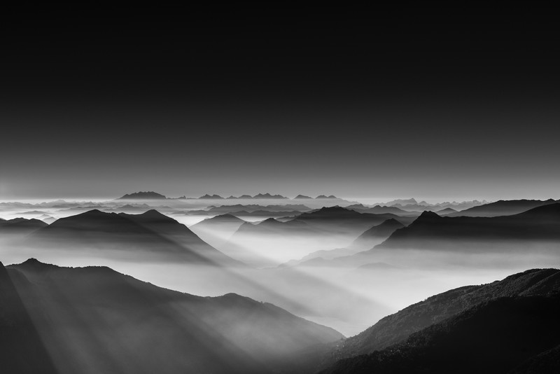 landscape, mountain, monochrome, black and white, 4k, 5k