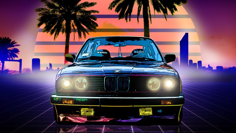 bmw e30, cars, artist, artwork, digital art, hd, 4k