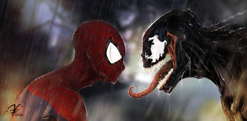 spiderman, venom, hd, artist, artwork, behance, superheroes