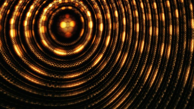 fractal, circles, glow, glare, abstraction, 4k
