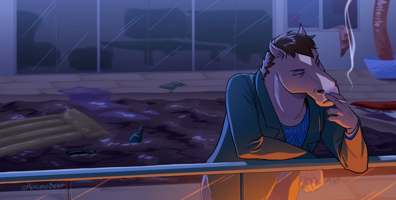 bojack horseman, tv shows, hd, animated tv series, 4k, deviantart, smoking, artist, artwork, digital art