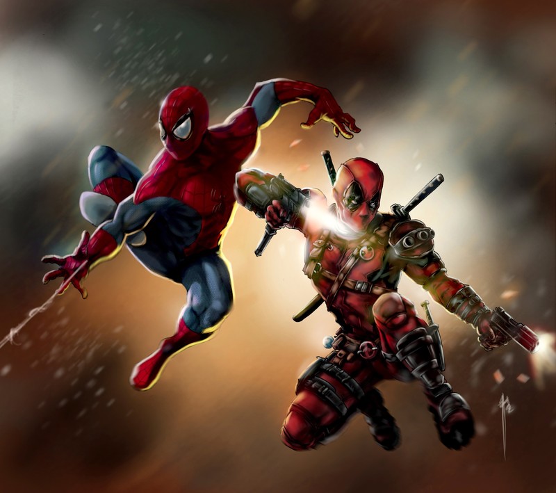 deadpool, spiderman, hd, artwork, digital art, behance, superheroes