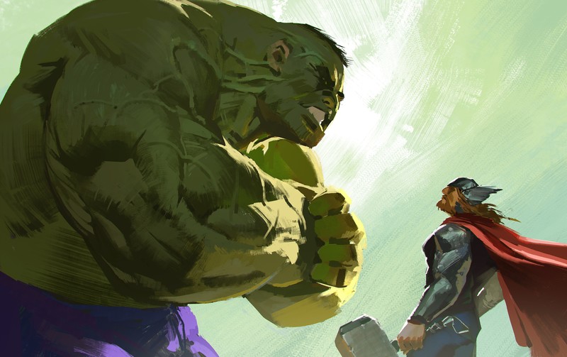 thor, hulk, 5k, artwork, hd, 4k, artist, digital art, superheroes, deviantart