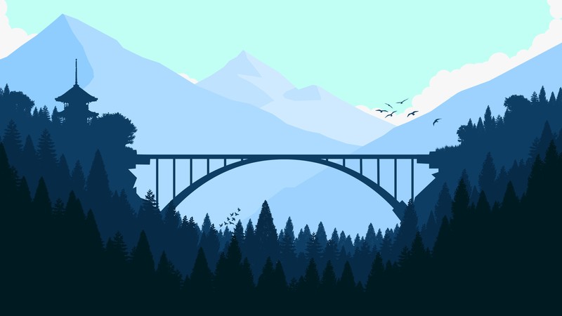 bridge, forest, minimalism, minimalist, hd, 4k, artist, artwork, digital art, deviantart