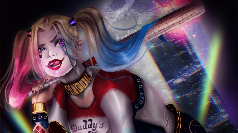 harley quinn, artwork, hd, artist, digital art, superheroes, deviantart
