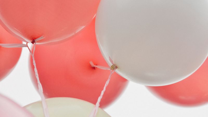 air balloons, balloons, colorful, pink, white, 4k