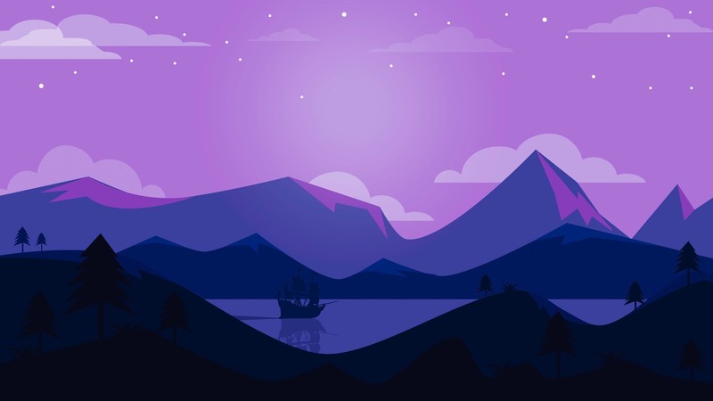 minimalism, minimalist, landscape, artist, artwork, digital art, hd, ship
