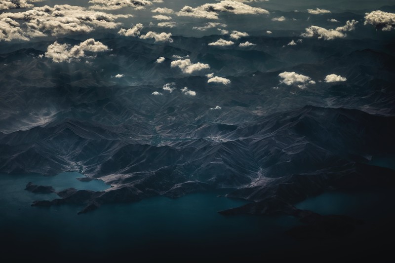 aerial, sky, clouds, mountains, nature, hd, 4k, landscape
