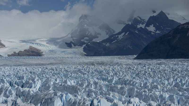 glacier, ice, mountains, frozen, landscape, 4k