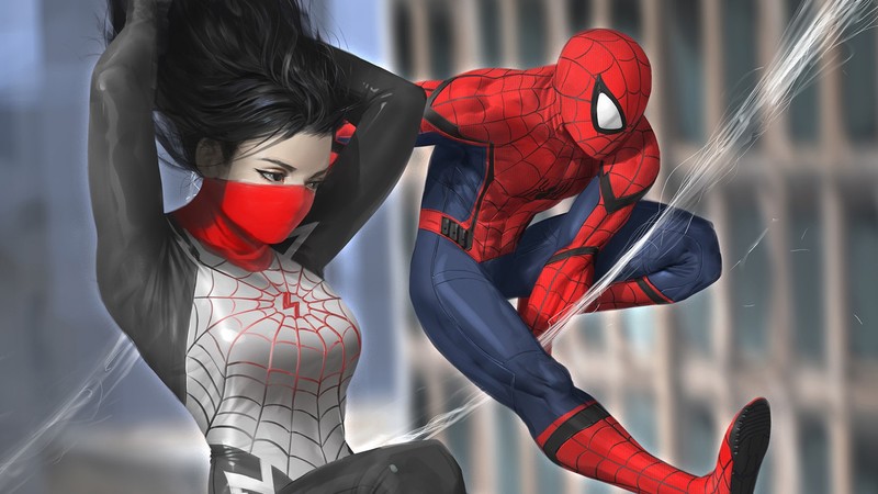 spiderman, gwen stacy, silk, hd, artwork, digital art, artstation, superheroes
