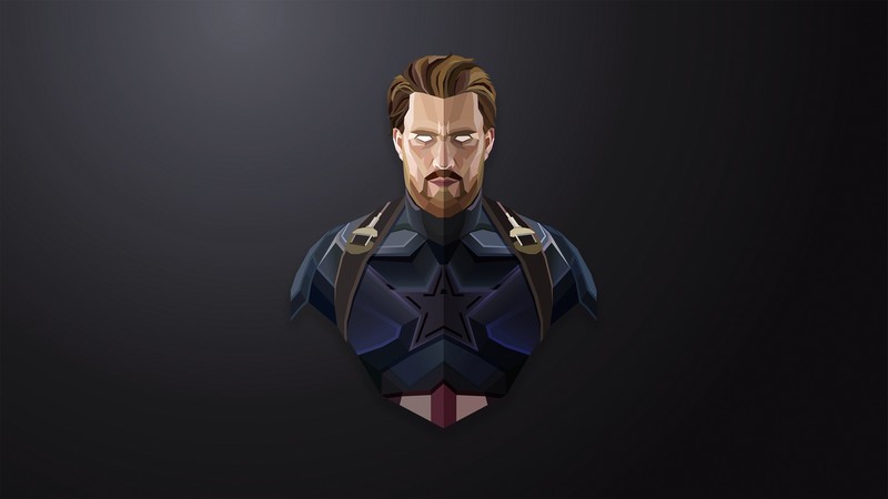 captain america, low poly, minimalism, minimalist, artist, artwork, digital art, hd, behance