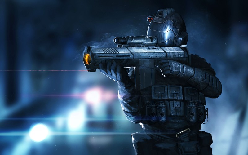 scifi, soldier, shield, artist, artwork, digital art, hd, 4k