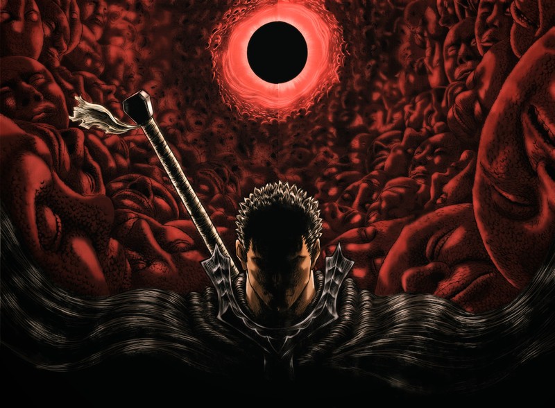 Download wallpapers Guts, fan art, red eyes, warrior, Berserk, artwork,  Berserk characters for desktop free. Pictures for desktop free