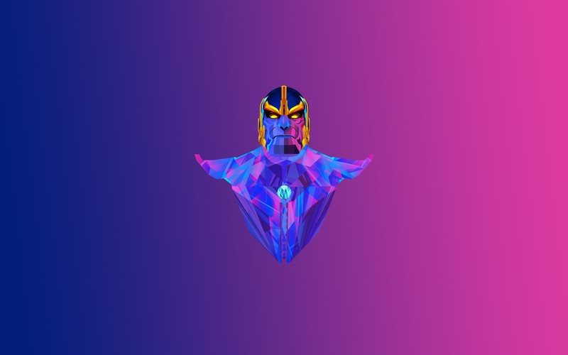 thanos, colorful, minimalism, hd, artist, behance, superheroes