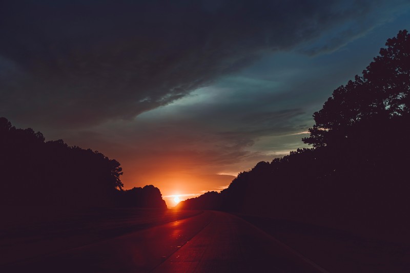 highway, sunset, nature, hd, 4k, 5k