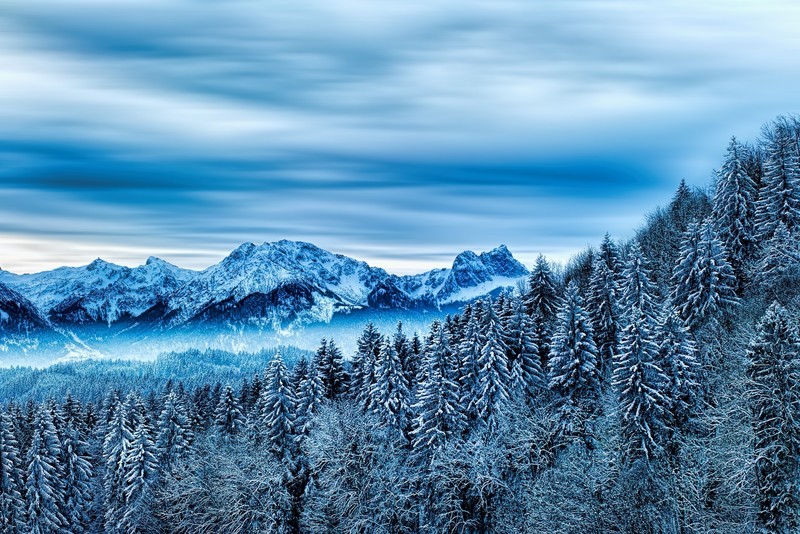 mountains, snow, winter, clouds, nature, hd
