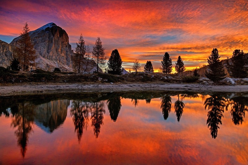 mountains, italy, nature, hd, reflection
