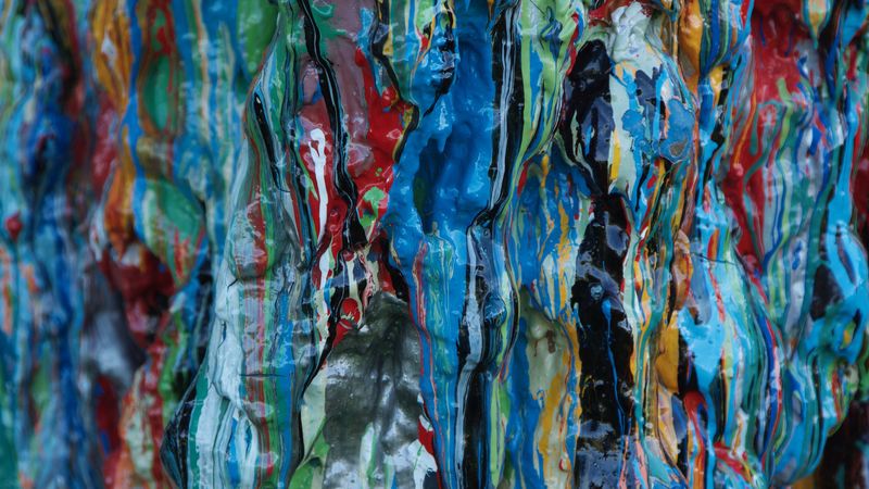 paint, multi-colored, surface, volume, 4k