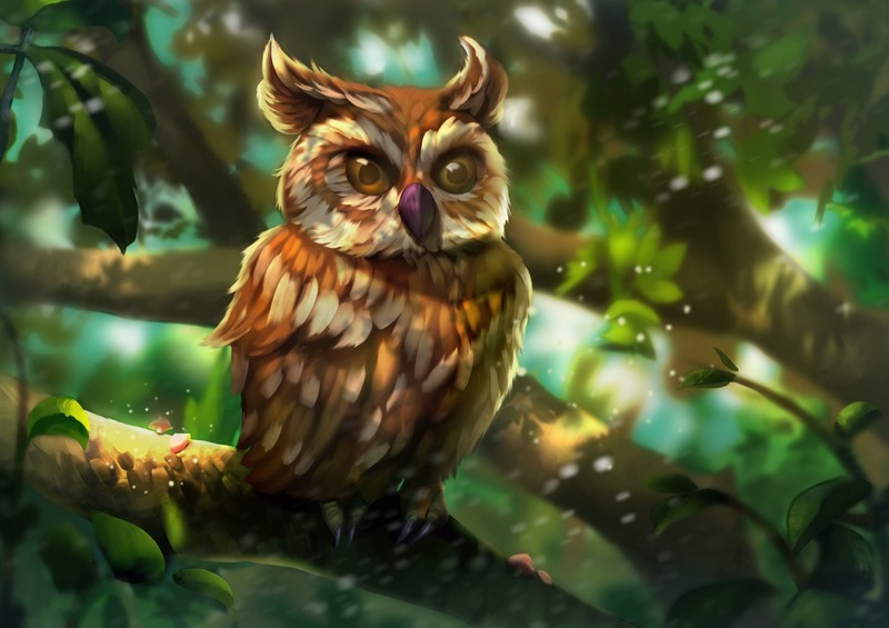 owl, artwork, digital art, art, hd, artstation