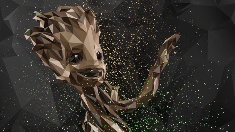 baby groot, superheroes, abstract, digital art, hd, 4k, behance