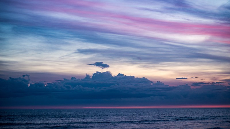 beach, clouds, ocean, sky, nature, hd