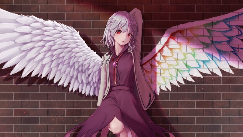 touhou, anime girl, anime, artist, artwork, digital art, hd, wings