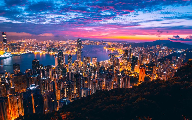 hong kong, world, lights, city, buildings, hd