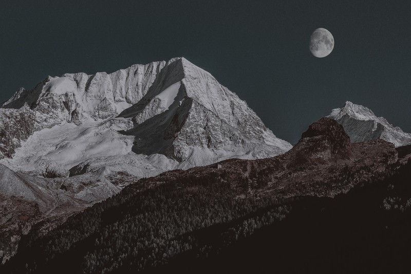 mountains, snow, nature, hd, 4k