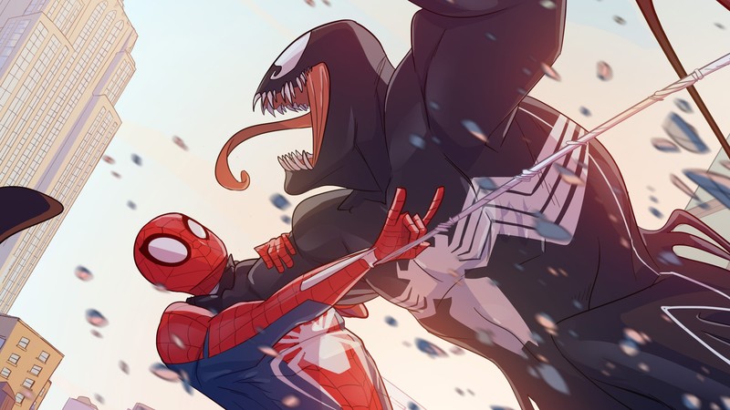 spiderman, venom, hd, superheroes, deviantart, artist, artwork