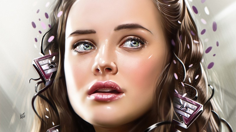 katherine langford, 13 reasons why, illustration, artist, artwork, digital art, hd, 4k, behance