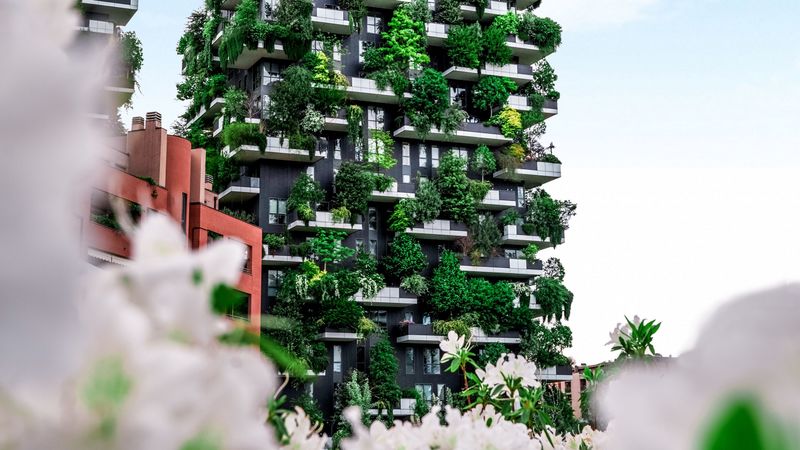 house, building, plants, architecture, eco, modern, 4k