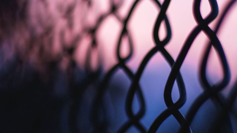 mesh, metal, fence, dark, macro, 4k