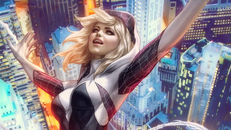 gwen, gwen stacy, hd, 4k, artwork, artist, digital art, superheroes